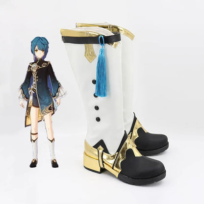 Game Genshin Impact Cosplay XingQiu Cosplay Long Boots Cosplay Shoes - Cosplay Shoes Boots