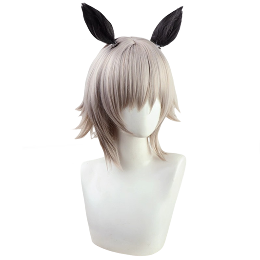 【In Stock】Game Umamusume:Pretty Derby Cosplay レンチャン Curren Chan Cosplay Wig With Ears and Tail