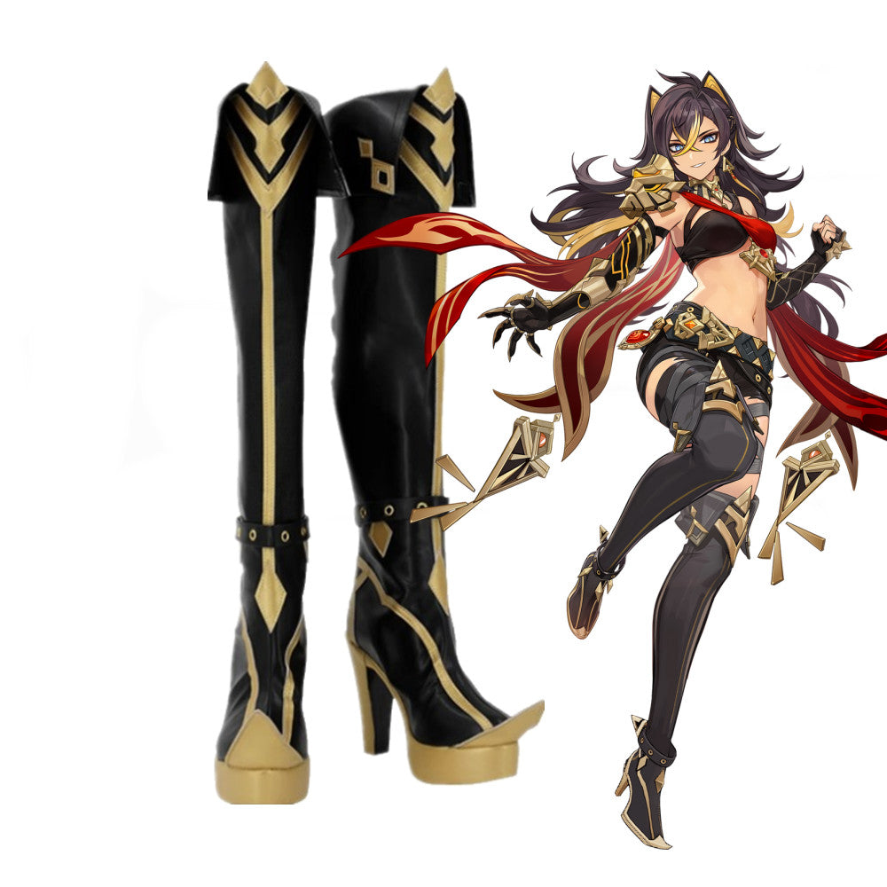 Game Genshin Impact Cosplay Dehya Cosplay Shoes Long Boots