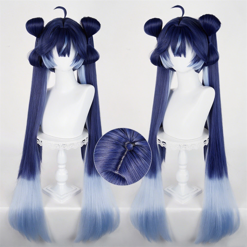 【In Stock】Game Wuthering Waves Cosplay Yongqing Fang's Iuno Cosplay Wig Blue Long Hair