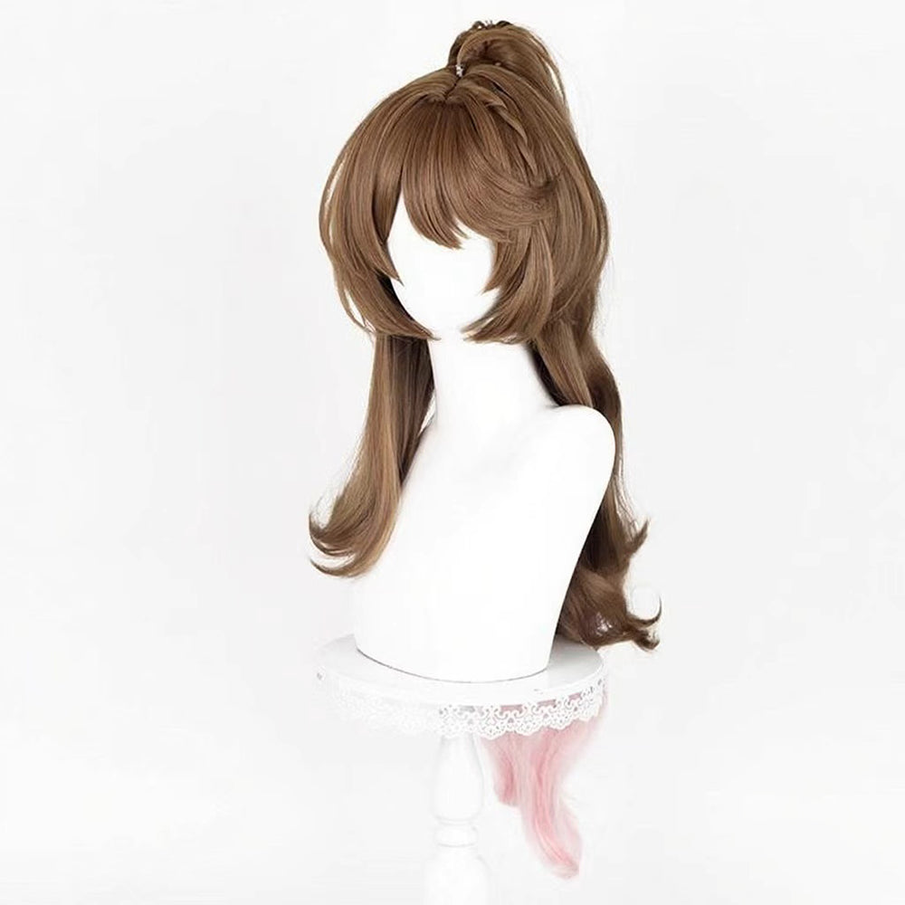 【In Stock】Game Arknights Cosplay Eyjafjalla the Hvít Aska Cosplay Wig Hair Clip with Ponytail Style Cosplay Wig
