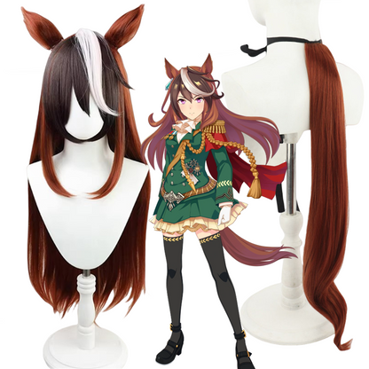 【In Stock】Game Umamusume:Pretty Derby Cosplay シンボリルドルフ Symboli Rudolf Cosplay Wig With Ears and Tail