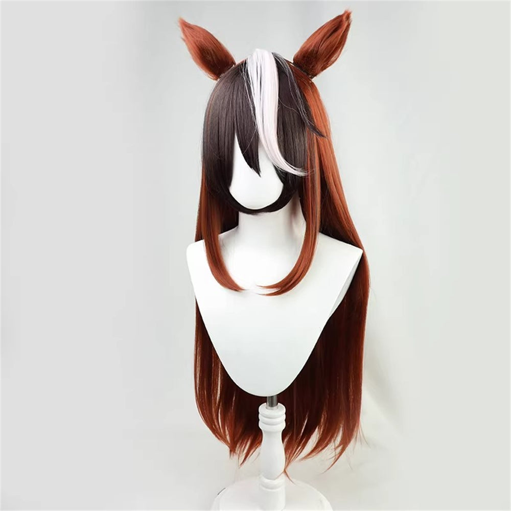 【In Stock】Game Umamusume:Pretty Derby Cosplay シンボリルドルフ Symboli Rudolf Cosplay Wig With Ears and Tail