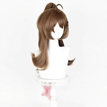 【In Stock】Game Arknights Cosplay Eyjafjalla the Hvít Aska Cosplay Wig Hair Clip with Ponytail Style Cosplay Wig