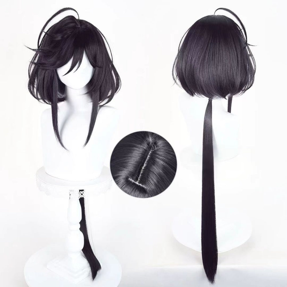 【In Stock】Anime The Ribbon Hero Cosplay Sapphire Knight Uniform Cosplay Wig Dark Style Hair