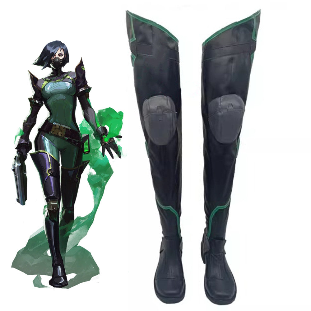 Game Valorant Cosplay Special Agents Viper Cosplay Shoes Long Boots Shoes
