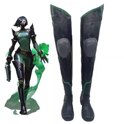 Game Valorant Cosplay Special Agents Viper Cosplay Shoes Long Boots Shoes