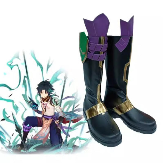 Game Genshin Impact Cosplay Xiao Yaksha Cosplay Long Boots Cosplay Shoes