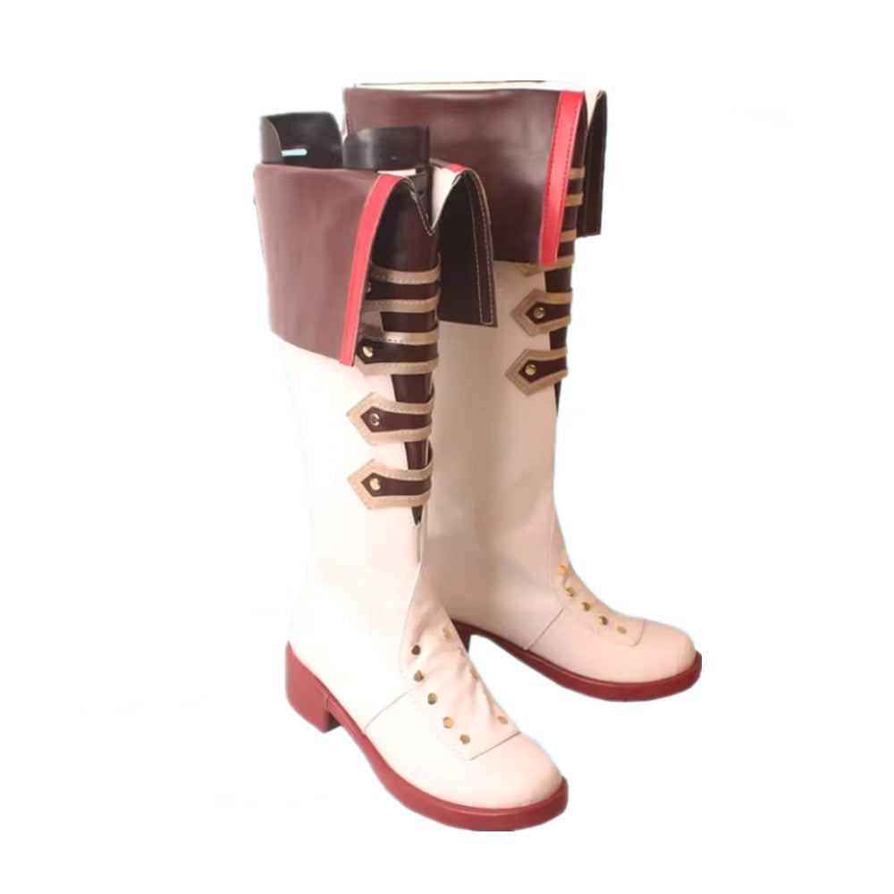 Game Genshin Impact Cosplay Tartaglia Cosplay Shoes White Long Boots