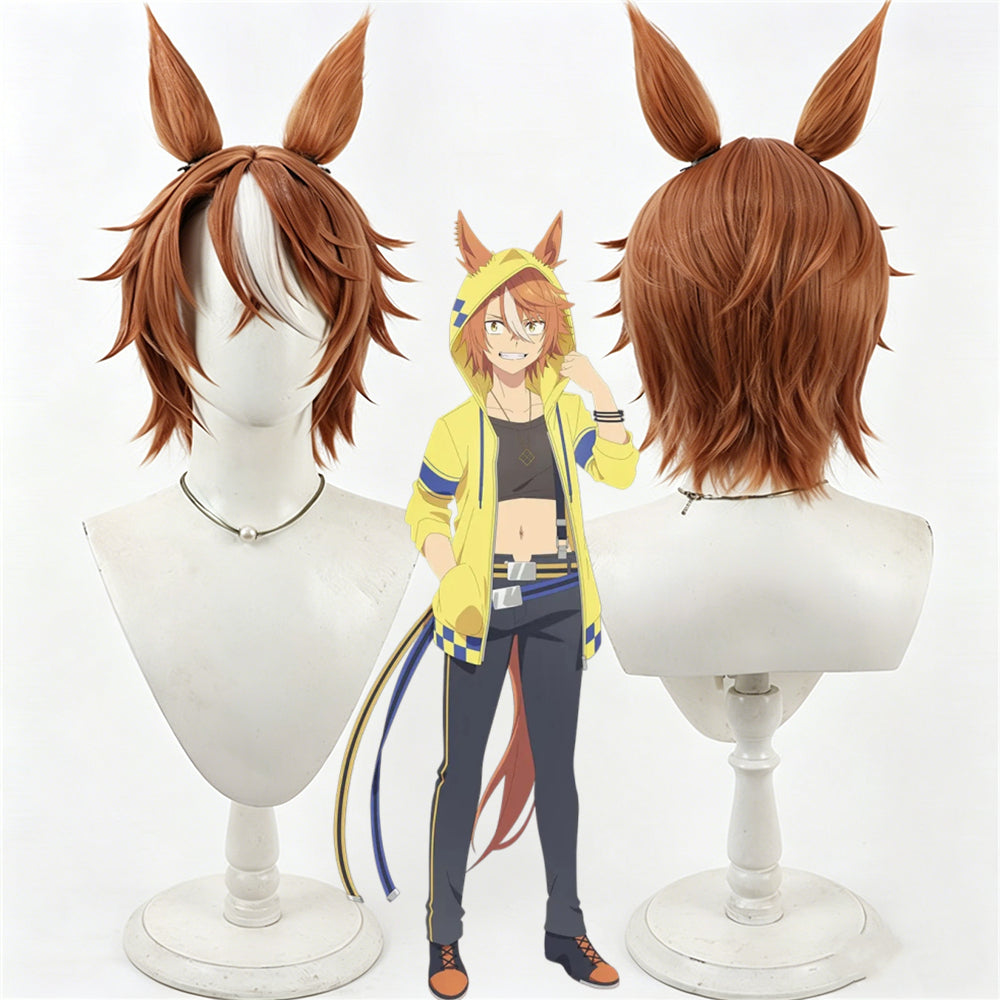 【In Stock】Game Umamusume:Pretty Derby Cosplay ディクタストライカ Dictus Striker Cosplay Wig With Ears and Tail
