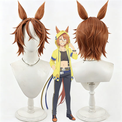 【In Stock】Game Umamusume:Pretty Derby Cosplay ディクタストライカ Dictus Striker Cosplay Wig With Ears and Tail