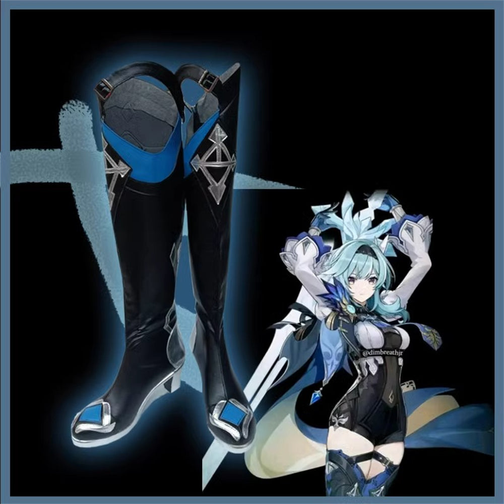 Game Genshin Impact Cosplay Eula Long Boots Cosplay Shoes