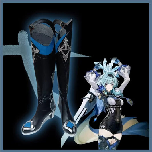 Game Genshin Impact Cosplay Eula Long Boots Cosplay Shoes