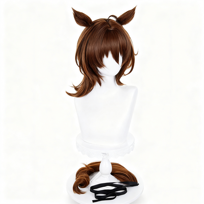 【In Stock】Game Umamusume:Pretty Derby Cosplay アグネスタキオン Agnes Tachyon Cosplay Wig With Ears and Tail
