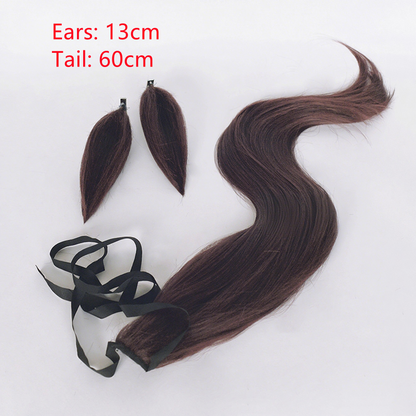 【In Stock】Game Umamusume:Pretty Derby Cosplay Rice Shower Cosplay Wig With Ears and Tail