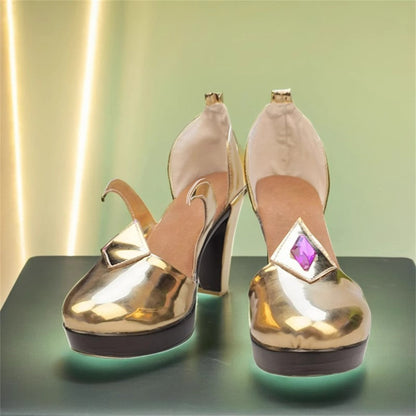 Game Genshin Impact Cosplay Mona Cosplay Shoes - Cosplay Shoes Boots