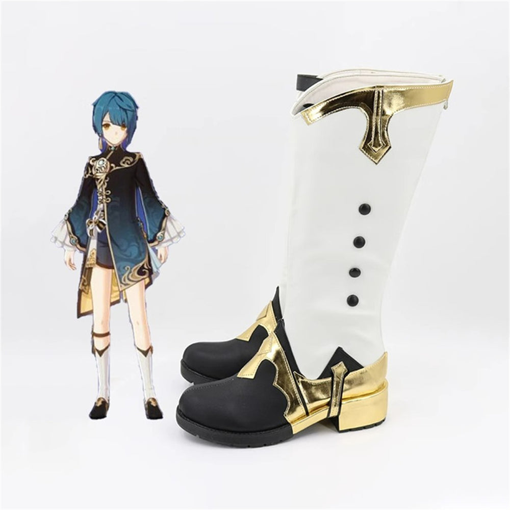 Game Genshin Impact Cosplay XingQiu Cosplay Long Boots Cosplay Shoes - Cosplay Shoes Boots