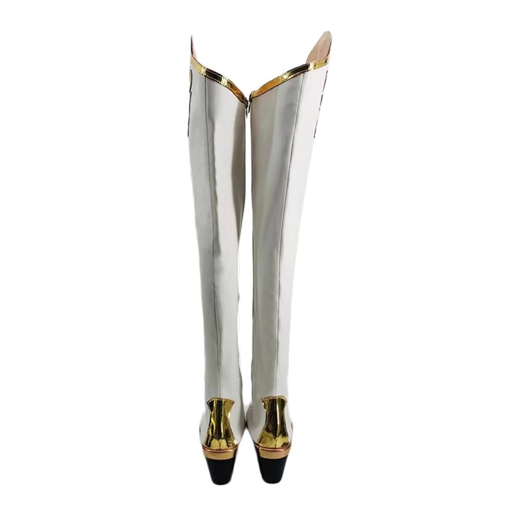 Game Genshin Impact Cosplay Amber Cosplay Shoes White Long Boots