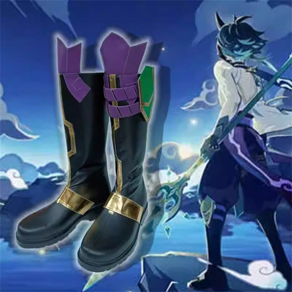 Game Genshin Impact Cosplay Xiao Yaksha Cosplay Long Boots Cosplay Shoes