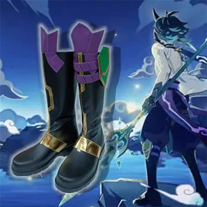 Game Genshin Impact Cosplay Xiao Yaksha Cosplay Long Boots Cosplay Shoes