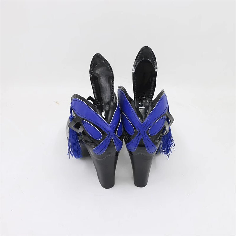 Game Genshin Impact Cosplay Keqing Black High Heels Cosplay Shoes