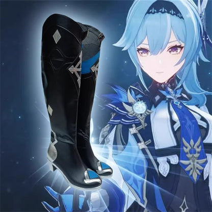 Game Genshin Impact Cosplay Eula Long Boots Cosplay Shoes