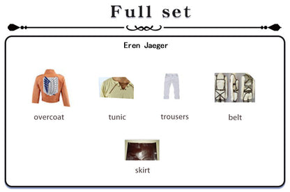 【In Stock】Anime Attack On Titan Cosplay Levi·Ackerman/Eren·Jaeger/Mikasa·Ackerman Cosplay Costume - Eren·Jaeger / S