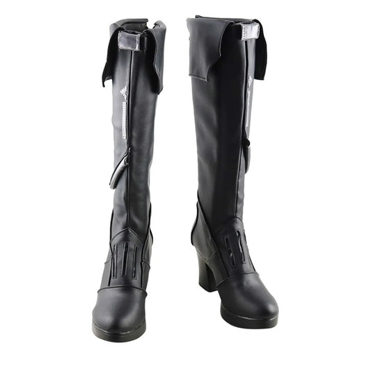 Game Valorant Cosplay Sage Black Color Long Boots Cosplay Shoes High Heels Shoes
