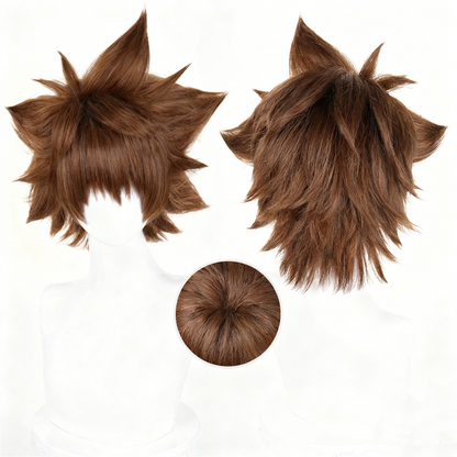 【In Stock】Anime ヒットマンREBORN! Katekyo Hitman Reborn! Cosplay Tsuna ツナ Tsunayoshi Sawada Cosplay Wig
