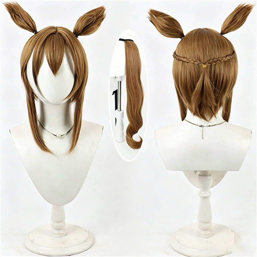 【In Stock】Game Umamusume:Pretty Derby Cosplay Over the Ocean シュヴァルグラン Cheval Grand Cosplay Wig With Ears and Tail