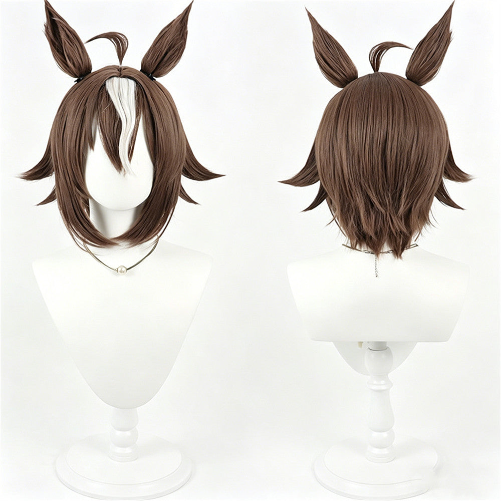 【In Stock】Game Umamusume:Pretty Derby Cosplay ルーラーシップ Rulership Cosplay Wig With Ears and Tail