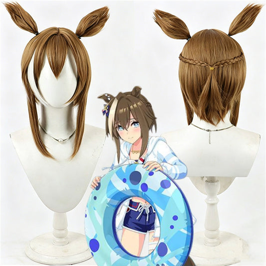 【In Stock】Game Umamusume:Pretty Derby Cosplay Over the Ocean シュヴァルグラン Cheval Grand Cosplay Wig With Ears and Tail