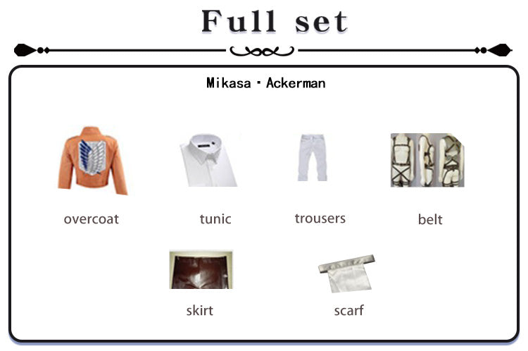 【In Stock】Anime Attack On Titan Cosplay Levi·Ackerman/Eren·Jaeger/Mikasa·Ackerman Cosplay Costume - Levi·Ackerman / S