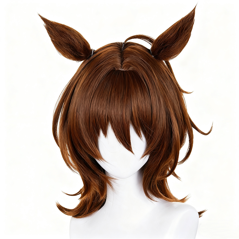 【In Stock】Game Umamusume:Pretty Derby Cosplay アグネスタキオン Agnes Tachyon Cosplay Wig With Ears and Tail