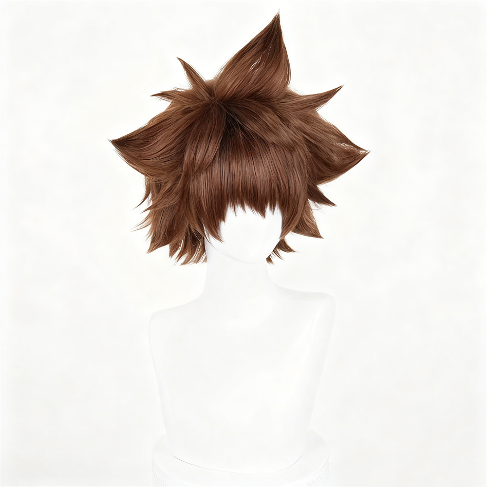 【In Stock】Anime ヒットマンREBORN! Katekyo Hitman Reborn! Cosplay Tsuna ツナ Tsunayoshi Sawada Cosplay Wig