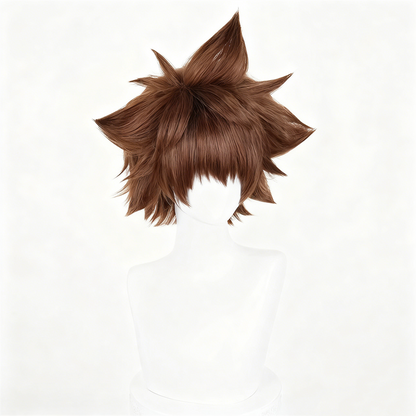 【In Stock】Anime ヒットマンREBORN! Katekyo Hitman Reborn! Cosplay Tsuna ツナ Tsunayoshi Sawada Cosplay Wig