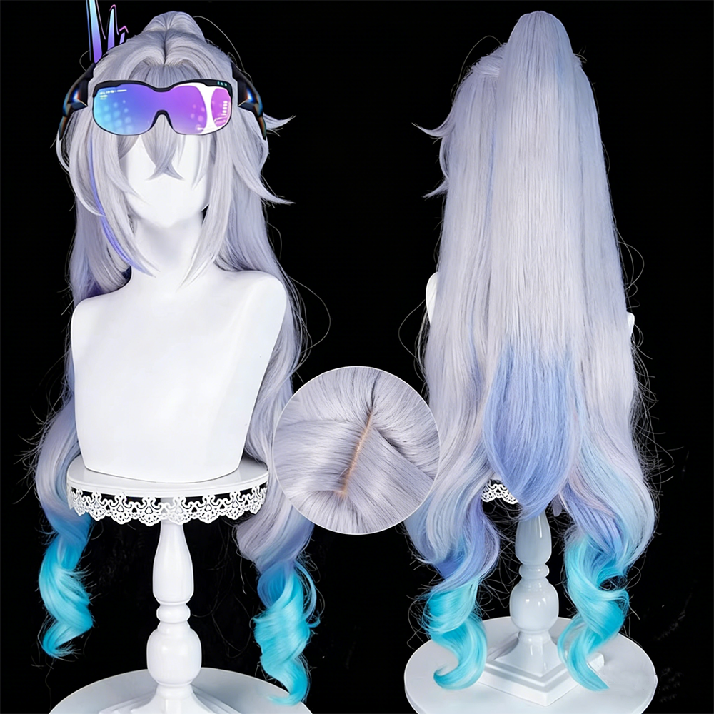 【In Stock】Game Honkai: Star Rail Cosplay Two-Phase Paradise SP Silver Wolf Cosplay Wig