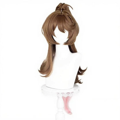 【In Stock】Game Arknights Cosplay Eyjafjalla the Hvít Aska Cosplay Wig Hair Clip with Ponytail Style Cosplay Wig