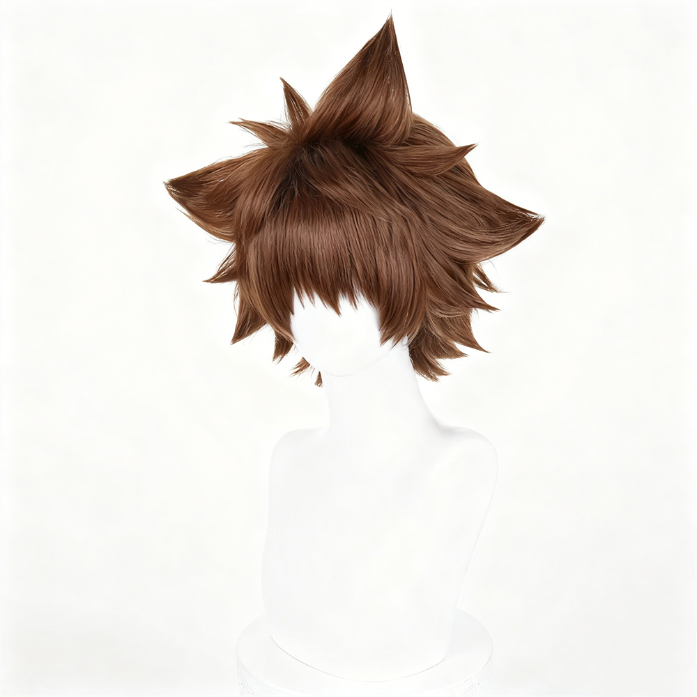 【In Stock】Anime ヒットマンREBORN! Katekyo Hitman Reborn! Cosplay Tsuna ツナ Tsunayoshi Sawada Cosplay Wig