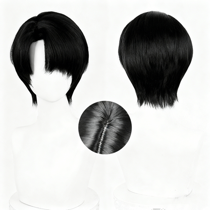 【In Stock】Anime Attack On Titan Cosplay Levi Ackerman Captain Levi Cosplay Wig