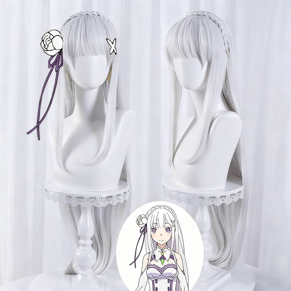 【In Stock】Anime Re:Zero − Starting Life in Another World Cosplay Emilia Cosplay Wig