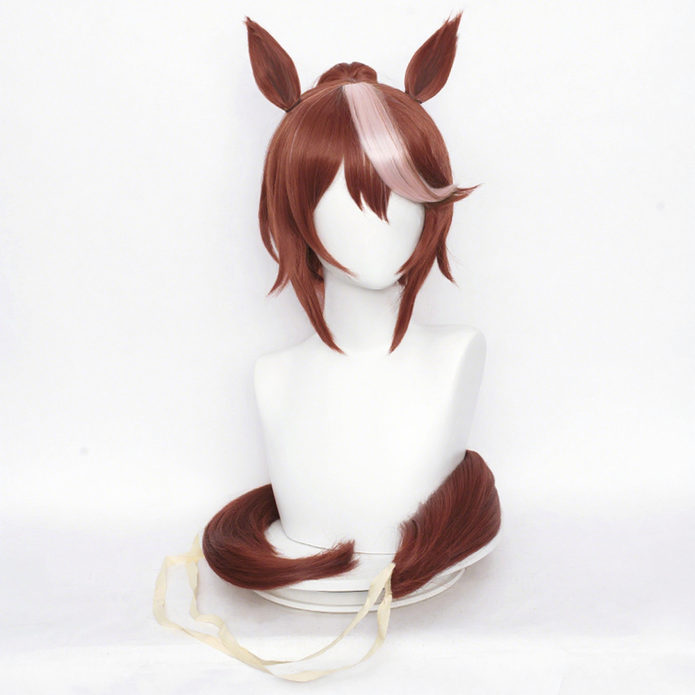 【In Stock】Game Umamusume:Pretty Derby Cosplay Tokai Teio Cosplay Wig With Ears and Tail