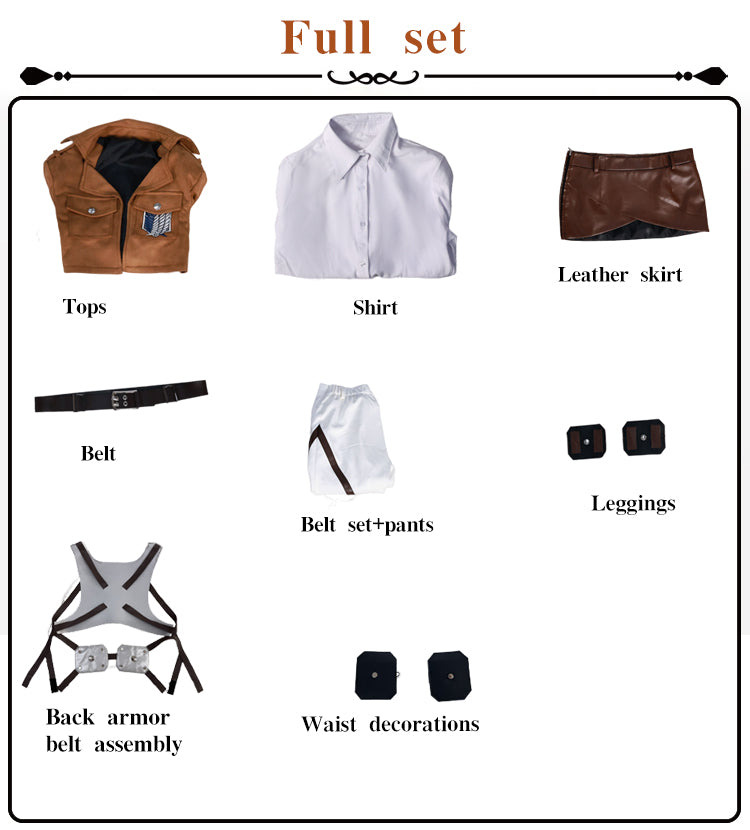 【In Stock】Anime Attack On Titan Cosplay  Armin Arlert Eren Yeager Hange Zoë Levi Mikasa Ackerman Historia Reiss Cosplay Costume