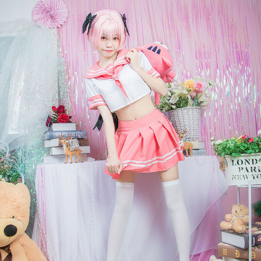 【In Stock】Anime Fate/Apocrypha Cosplay Astolfo JK Pink School Uniform Cosplay Costume - Cosplay Costumes