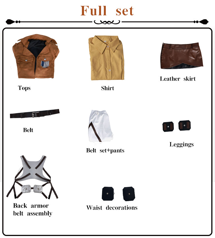 【In Stock】Anime Attack On Titan Cosplay  Armin Arlert Eren Yeager Hange Zoë Levi Mikasa Ackerman Historia Reiss Cosplay Costume