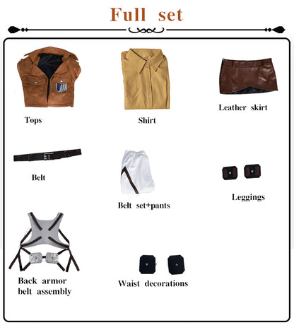 【In Stock】Anime Attack On Titan Cosplay  Armin Arlert Eren Yeager Hange Zoë Levi Mikasa Ackerman Historia Reiss Cosplay Costume