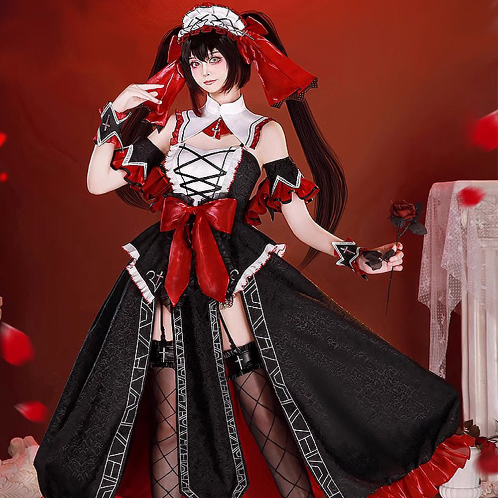 【In Stock】Anime Date A Live Cosplay Kurumi Tokisaki Cosplay Costume Premium Edition