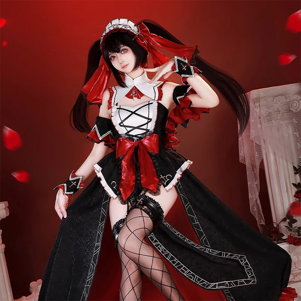 【In Stock】Anime Date A Live Cosplay Kurumi Tokisaki Cosplay Costume Premium Edition