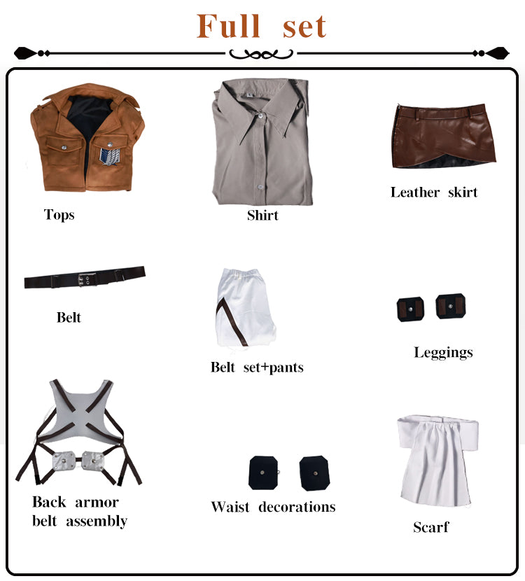 【In Stock】Anime Attack On Titan Cosplay  Armin Arlert Eren Yeager Hange Zoë Levi Mikasa Ackerman Historia Reiss Cosplay Costume