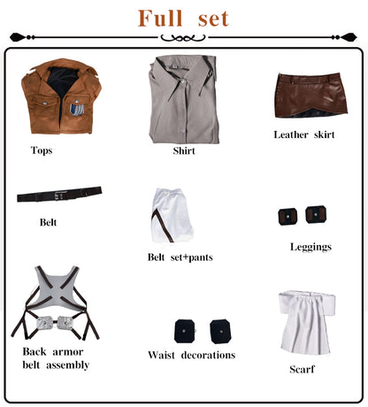 【In Stock】Anime Attack On Titan Cosplay  Armin Arlert Eren Yeager Hange Zoë Levi Mikasa Ackerman Historia Reiss Cosplay Costume